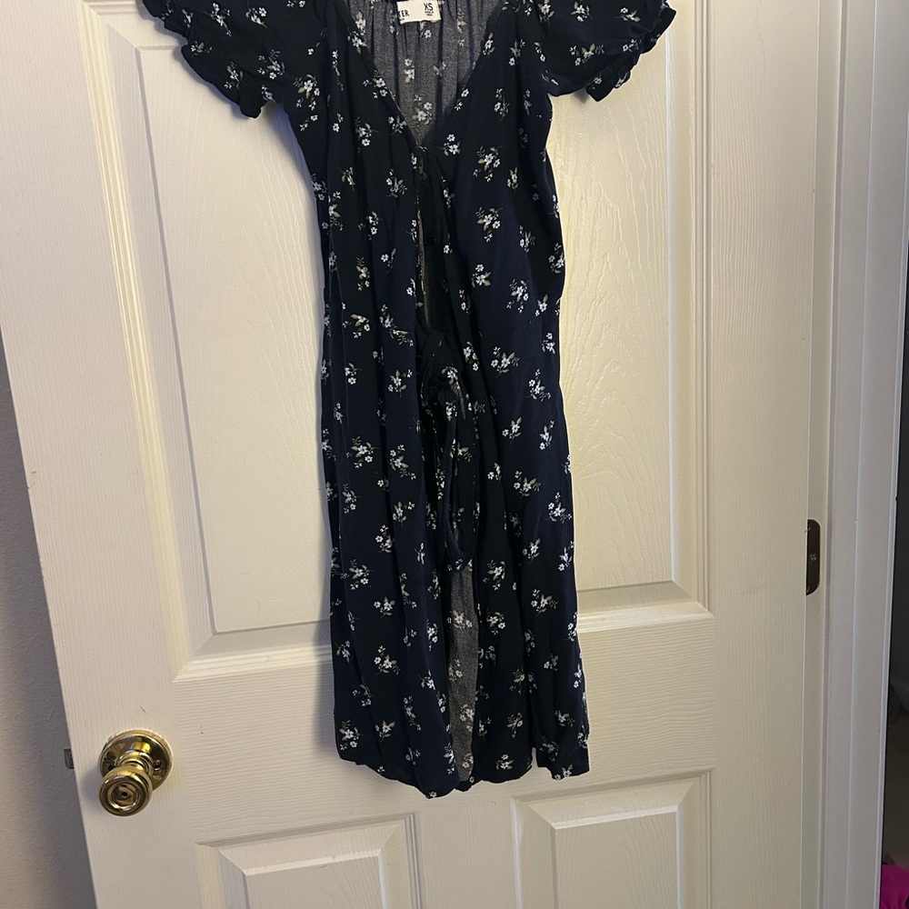 Hollister Navy Blue Floral Dress
